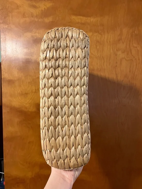 Vintage Straw Tote with Embroidered Garden Motif - Natural, Blue, Pink - Picture 3 of 7